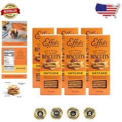 Effie’s Biscuits 6 Pack – Incredibly Versatile Crisp Buttery Toasted Oat Cakes