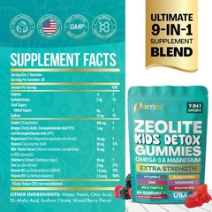 Parrox Zeolite Kids Detox Gummies, 9-in-1 Sugar-Free, 60 Count (Pack of 1)