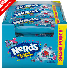 NERDS Gummy Clusters Candy, Very Berry, Crunchy 3 Ounce (Pack of 12), Blue