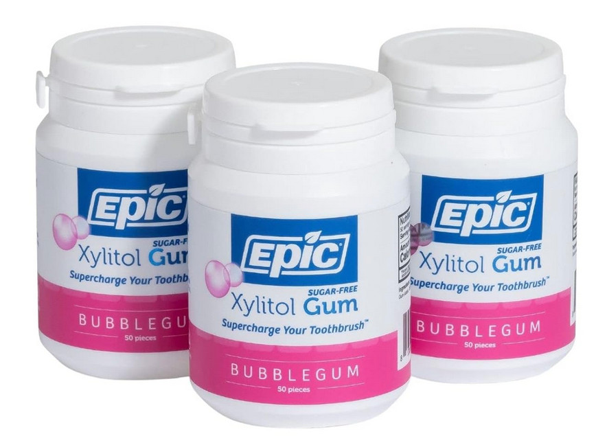 EPIC Xylitol Gum Bubble Gum Flavor – 50 Count ( 3 Pack )