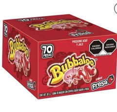 Caja Con 70 Gomas De Mascar Bubbaloo Sabor Fresa Traídas De México 🇲🇽