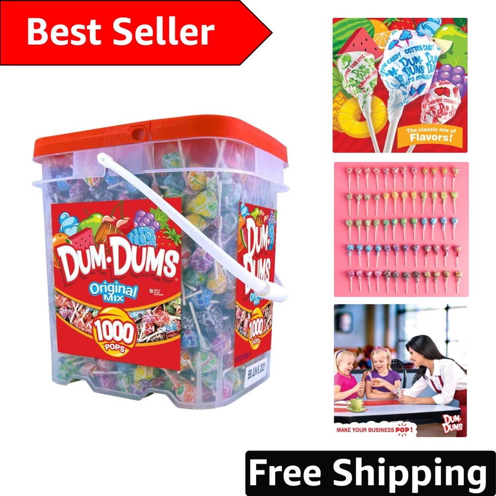Classic 1,000 Count Lollipop Bucket – Assorted Flavors, Perfect for Parties