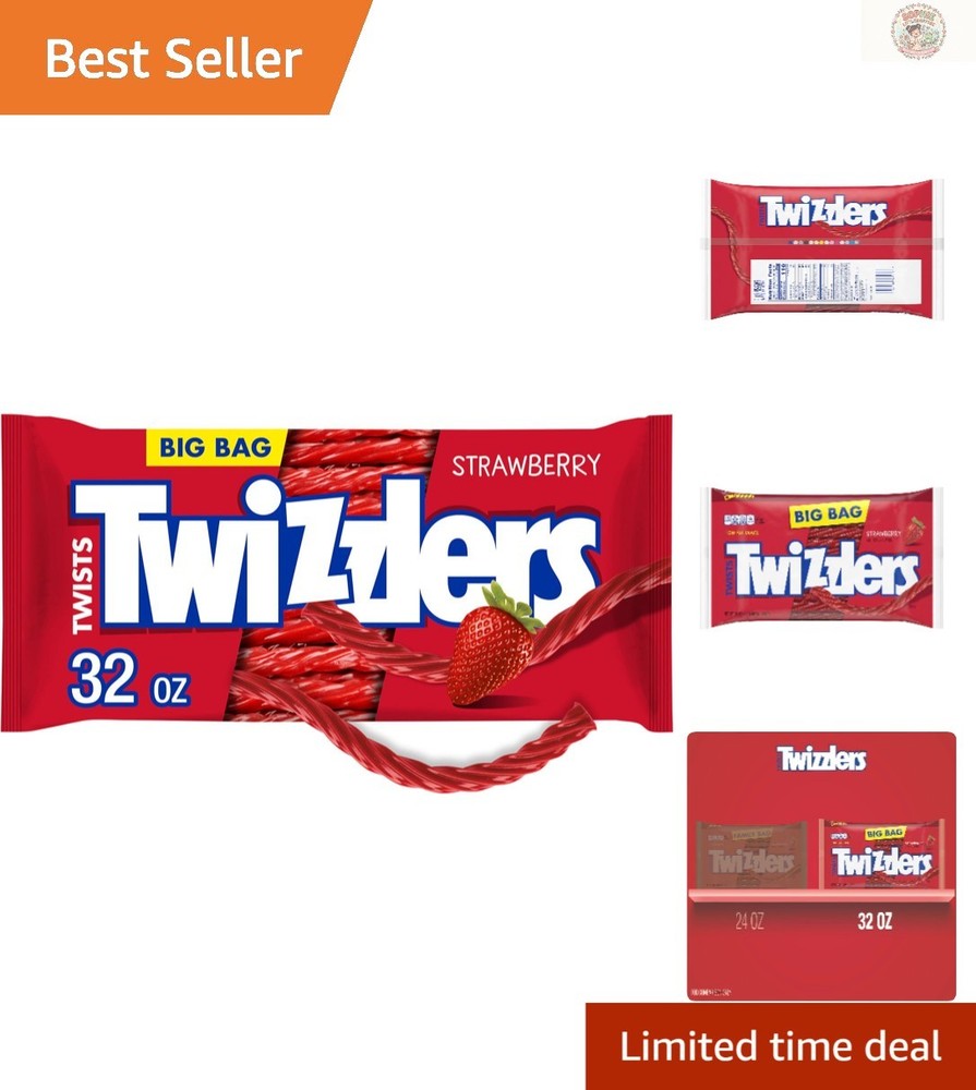 Versatile Twists Strawberry Chewy Candy in 32 oz Bulk Bag – Perfect for Parties