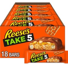 REESE’S TAKE 5 Pretzel, Peanut and Chocolate Candy Bars, 18 Count (Pack of 1)