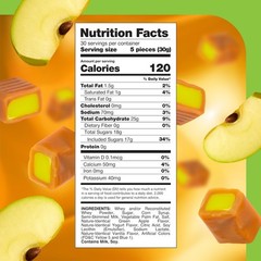 Caramel Cubes Candy – 2 lb Pack (150 Count) – Green Apple Flavor – Individually