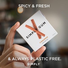 Cinnamon, Plastic-Free Natural Chewing Gum, 12 Pack (180 Pieces) | Vegan, Kos…