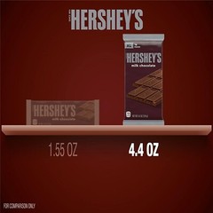 HERSHEY’S Milk Chocolate XL Candy Bars, 4.4 Oz 12 Count 16 Pieces