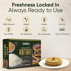 Kataifi Shredded Fillo Dough 500g (17.6 oz) – Dried Chopped, Unsalted, Plant-…
