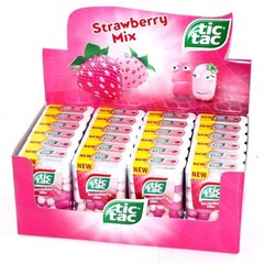24 x TIC TAC Strawberry Mix Strawberry Fields Mints Pastilles 18g 0.64oz