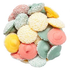 Minty Nonpareil Wafers – Creamy Drops with Colorful Sprinkled Bottoms
