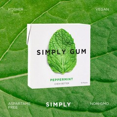 SIMPLY Gum Peppermint, Plastic-Free Natural 15 Count (Pack of 1), Green