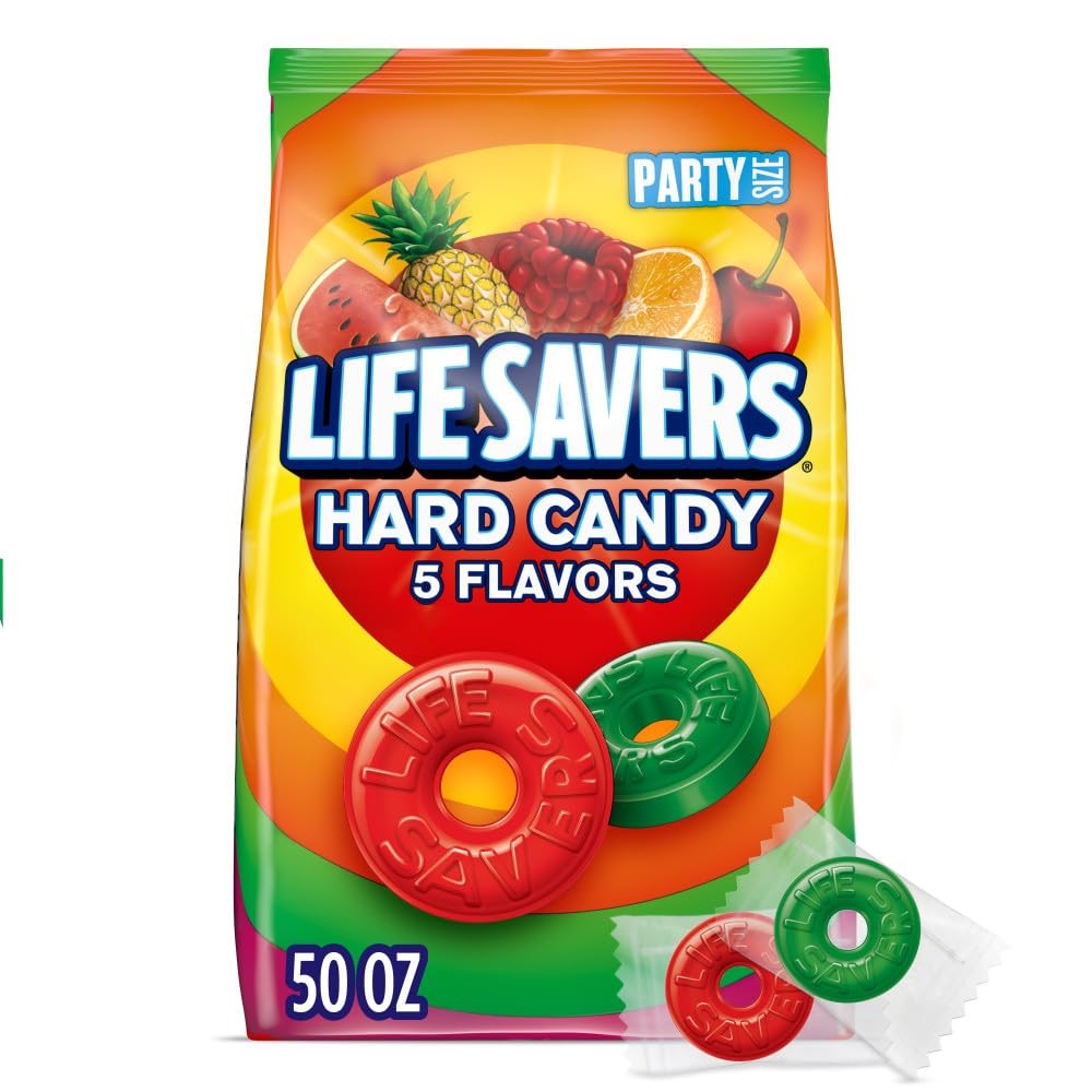 LIFE SAVERS Hard Candy Bag 5 Flavors, 50 Ounce (Pack of 1), Orange