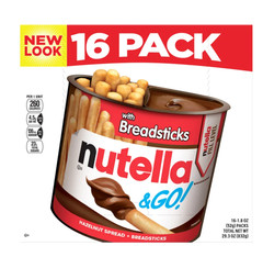 Nutella & Go Snack Pack 16 Count Hazelnut Spread with Breadsticks On The Go