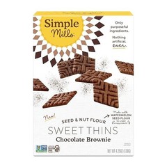 Simple Mills Sweet Thins Seed And Nut Flour Chocolate Brownie 4.25 Oz