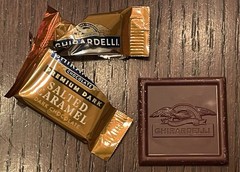Ghirardelli Lot of 2 Premium Dark Salted Caramel Dark Chocolate Squares 30 oz