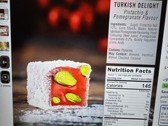 HazerBaba Turkish Delight Pistachio & Pomegranate Vegan Gelatine Free 454g