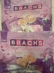 Brach’s STRAWBERRY CUPCAKE Glitter Lollipop Suckers BB 08/25 30 Count – 2 Pack