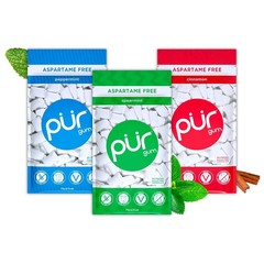 PUR Gum | Aspartame Free Chewing Gum | 100% Xylitol | 55 Pieces (Pack of 3)