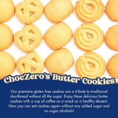 ChocZero Keto Butter Cookies Sugar Free Danish Shortbread Gluten Free 1 box