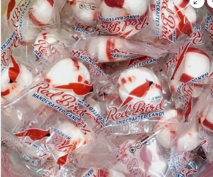 Red Bird Soft Peppermint Puffs -Individually Wrapped- BULK CANDY- 50 PIECES