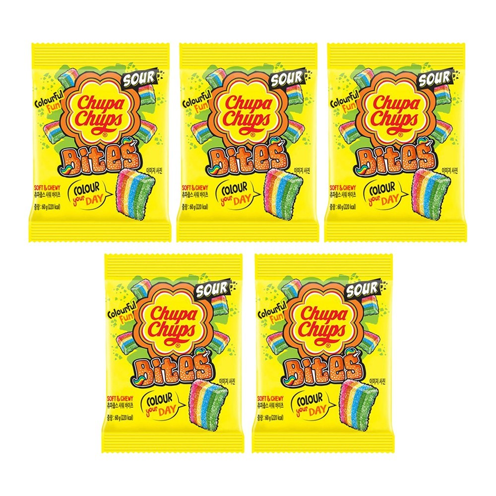 Chupa Chups Sour Bites / Fluffy Panda / Ocean Mix Gummies 60g 5 /10 Packs Set