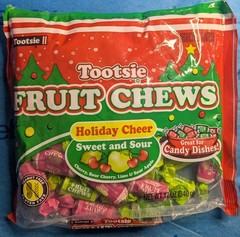 Tootsie Fruit Chews Holiday Cheer Sweet & Sour 340g New