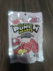 Sour Punch Hearts Valentine’s Candy, 9 oz Watermelon Strawberry Lemonade Fruit P