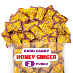 Honey Ginger Hard Candy – 2 Pound Bulk Pack (About 200 Count) – Individually