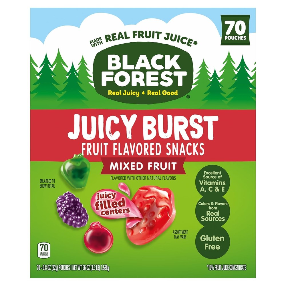 Black Forest Juicy Burst Fruit Flavored Snacks, 23.1 cm x 11.6 x 28.1