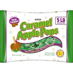Caramel Apple Lollipops – Gluten Free Green Apple Candy Pops – 5lb Bulk 125pcs