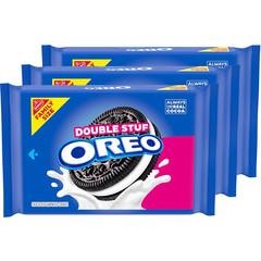 Double Stuf Chocolate Sandwich Cookies, Family Size, 3 Packs