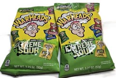 2 bags Warheads – 3.4oz bag – Extreme SOUR hard candy 5 flavors. Exp 02/28