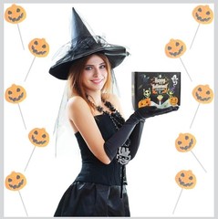 Fruidles Halloween Pumpkin Lollipop Suckers 12 Count (Pack of 1), Orange