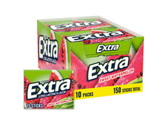 Extra (Watermelon) Bubble Gum Sugarfree, perfect for Fresh Breath 10 Pack