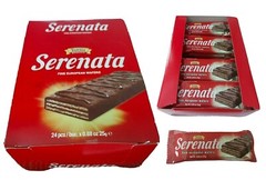 SERENATA VANILLA & CHOCOLATE FINE EURO WAFER GREEK CHOCOLATE BARS (2PKS-24 PCS)