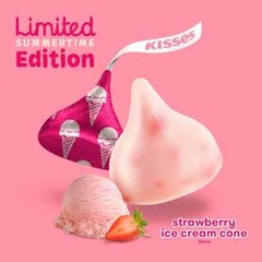 HERSHEY’S Kisses Strawberry Ice Cream Cone Crème & Cookies Candy (2 Pounds)