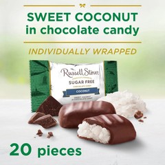 RUSSELL STOVER Sugar Free Coconut in Chocolate Candy, 10 oz. bag