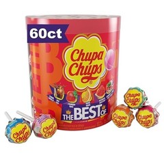 Chupa Chups Candy Lollipops 5 Assorted Flavors Drum Display for Parties Office