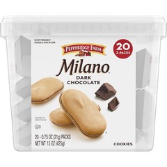Dark Chocolate Milano Cookies 20 Packs 2 Cookies Per Pack 0.75 Ounce