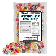 Semi Sour Hard Candy Balls Assorted Fruit Flavors 1 Pound Package Fruit