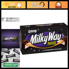 Dark Chocolate Candy Bars – Midnight Dark, Full Size 1.76 oz, Bulk Pack of 24