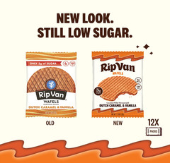 Rip Van Wafels Dutch Caramel & Vanilla Stroopwafels, Healthy Snacks, Non-GMO, Lo