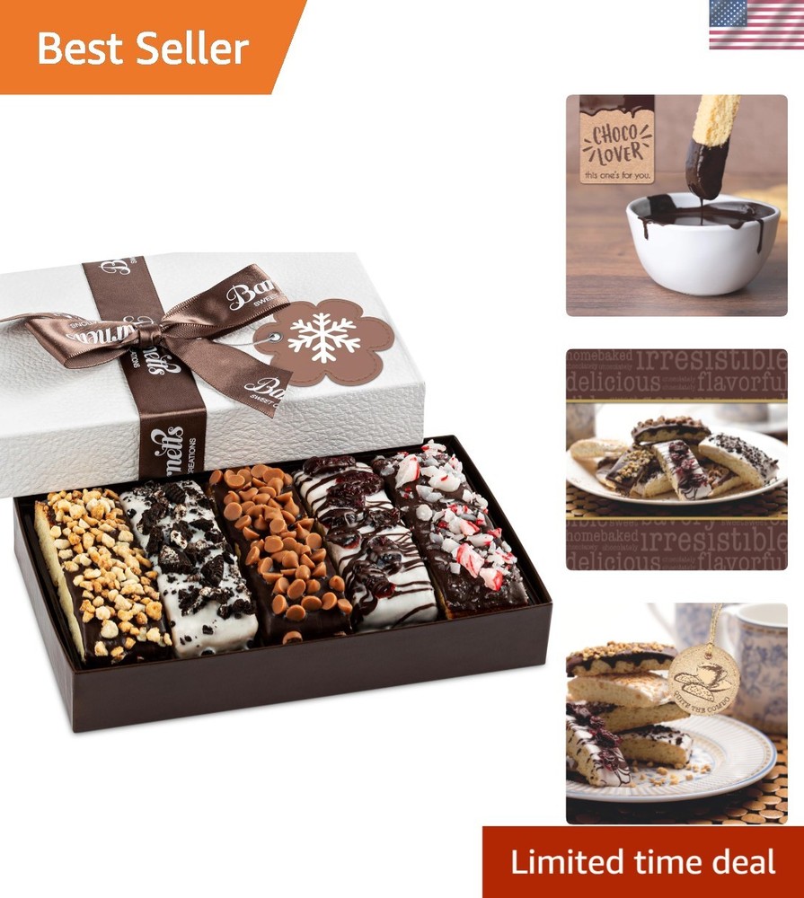 Hand-Dipped Chocolate Biscotti Gift Box – Perfect for Christmas & Thanksgiving