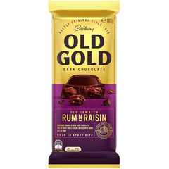 Cadbury Old Gold Dark Chocolate Old Jamaica Rum and Raisin Chocolate Block 180g