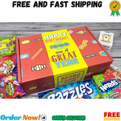 1986 Retro Childhood Candy Gift Basket Box Assortment for 40th Birthday Man o…
