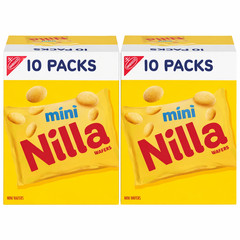 NILLA Wafers Mini Cookies 10 Snack Packs (Pack of 2) Vanilla Wafer Lunch Snacks