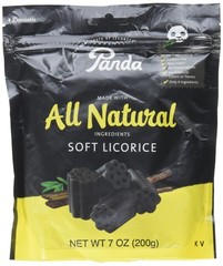 Panda Licorice Soft Chews Black, 7 Oz 7 Ounce (Pack of 1), Black