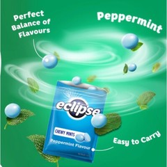 10 Packs x 45g Eclipse Chewy Mints Peppermint Bag 45g Chewy Candy /Intense Fresh