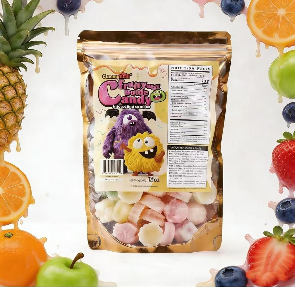 GummyGlow 12oz Upgraded Wax Candy Bulk Pack, Retro Chewy Sweets with 5 Flavor