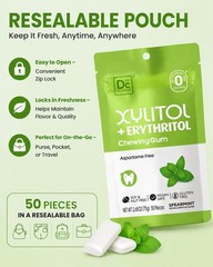 Low-Calorie Xylitol Chewing Gum with Erythritol – , Gluten-Free (50 Count)